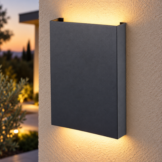 Applique da esterno moderna nera led 10w 3000k ip65
