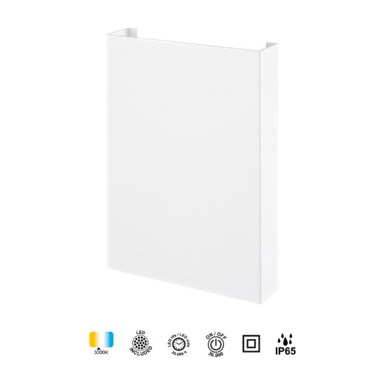 Applique da esterno ip65 led 10w 3000k moderna bianca