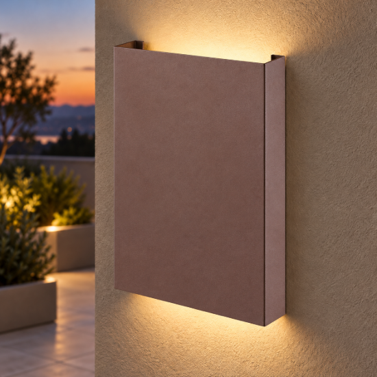Applique da esterno moderna corten led 10w 3000k ip65