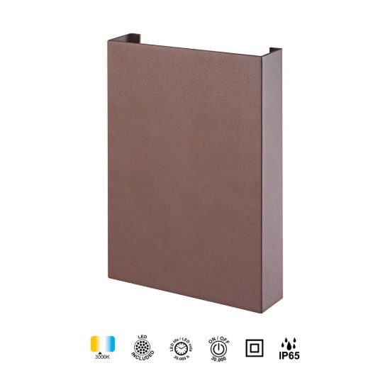 Applique da esterno moderna corten led 10w 3000k ip65