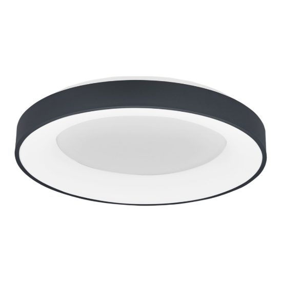 Plafoniera ad anello led 50w cct 3000k 4000k con controllo smart per camera da letto nera sabbiata