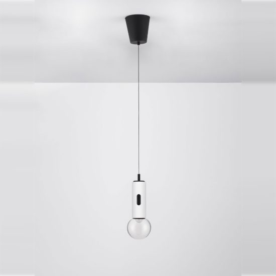 Lampada a sospensione led 11w 3000k dimmerabile con sensore per camera da letto moderna bianca