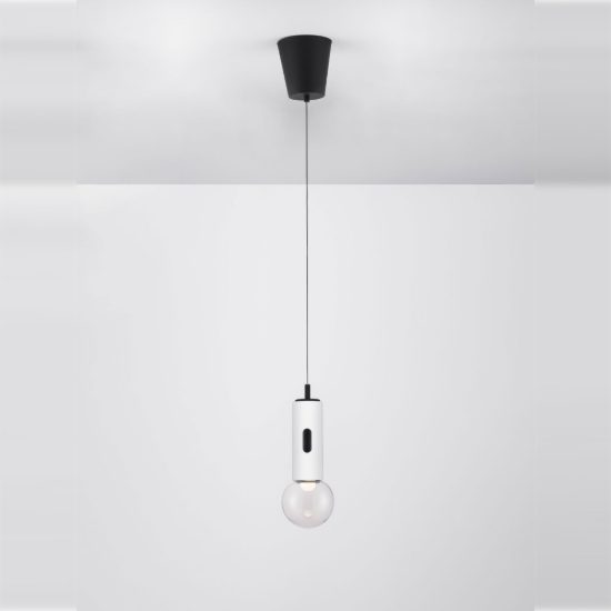 Lampada a sospensione led 11w 3000k dimmerabile con sensore per camera da letto moderna bianca