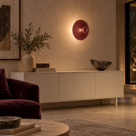 Applique da parete led 9w 3000k per soggiorno moderna rossa