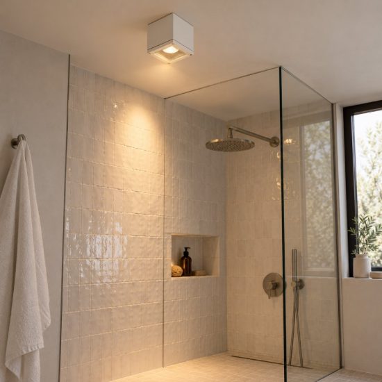 Faretto da soffitto quadrato per bagno moderno bianco ip65