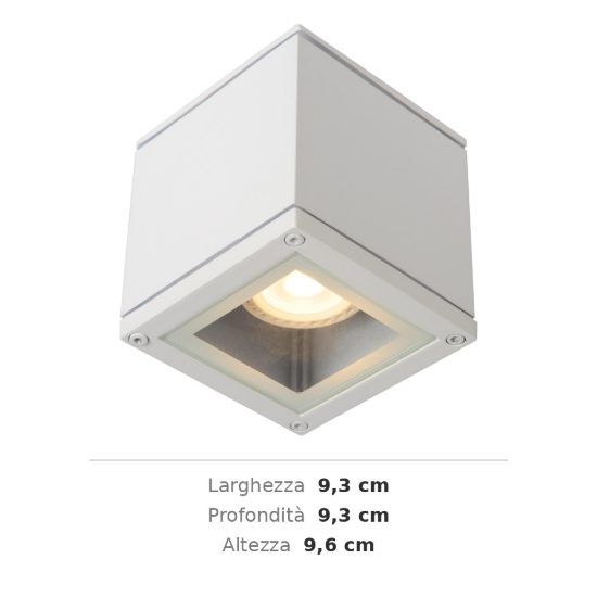 Faretto da soffitto quadrato per bagno moderno bianco ip65