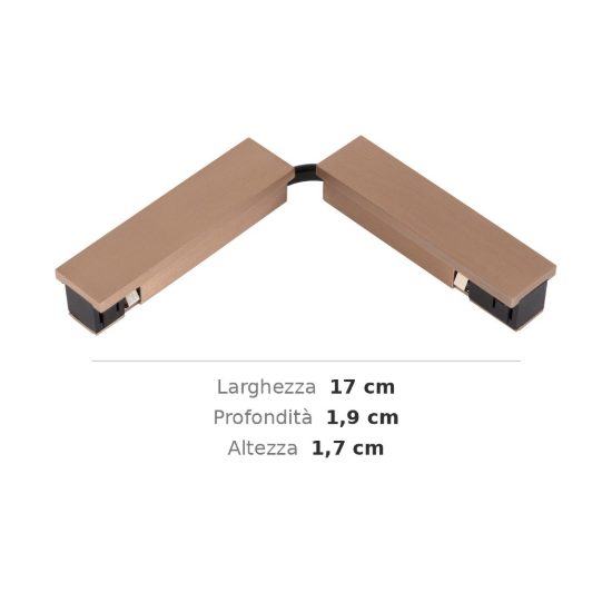 Connettore flessibile per binario magnetico 48v champagne