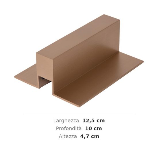 Scatola di connessione con alette e morsettiera per binario magnetico 48v champagne