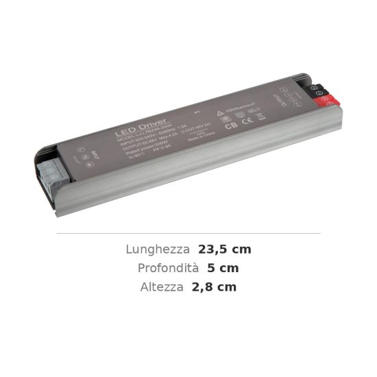 Alimentatore led 200w per binario magnetico 48v grigio