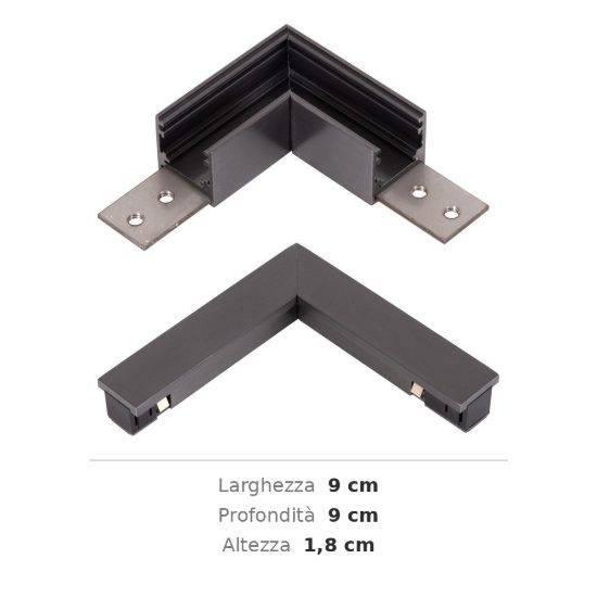 Angolo orizzontale con connettore a l per binario magnetico 48v canna di fucile
