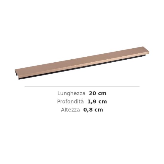 Profilo di copertura 20 cm per binario magnetico 48v champagne