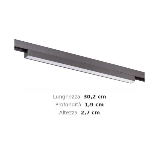 Proiettore lineare per binario magnetico diffuso led 11w cct 2700k 4000k canna di fucile