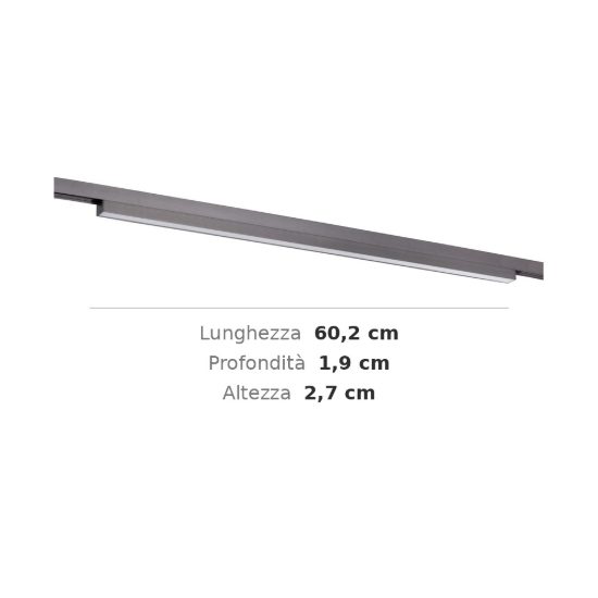 Proiettore lineare per binario magnetico diffuso led 20w cct 2700k 4000k canna di fucile
