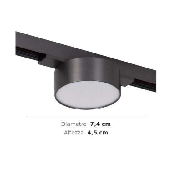 Faretto per binario magnetico a disco led 6w cct 2700k 4000k canna di fucile