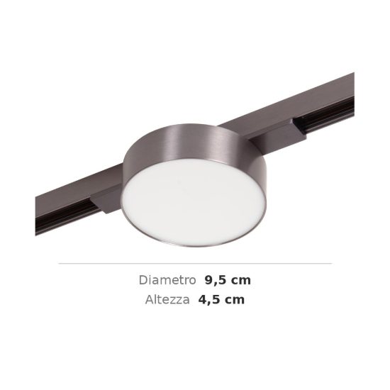 Faretto per binario magnetico a disco led 8w cct 2700k 4000k canna di fucile