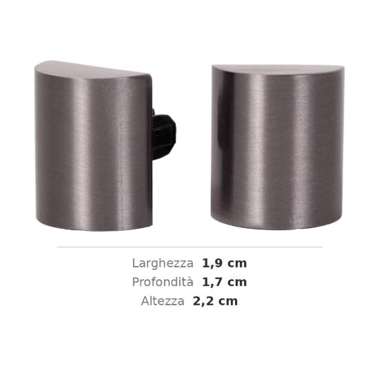 Tappo terminale arrotondato per binario magnetico 48v canna di fucile confezione 2 pezzi