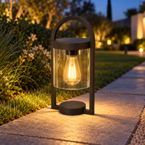 Lampioncino basso da esterno ip54 lanterna grigio scuro