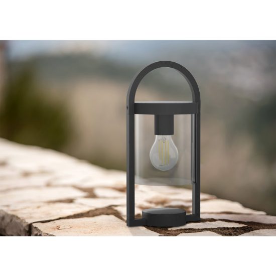 Lampioncino basso da esterno ip54 lanterna grigio scuro