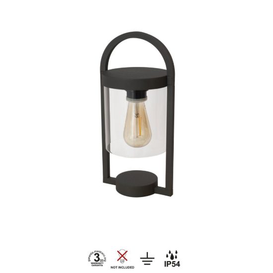 Lampioncino basso da esterno ip54 lanterna grigio scuro