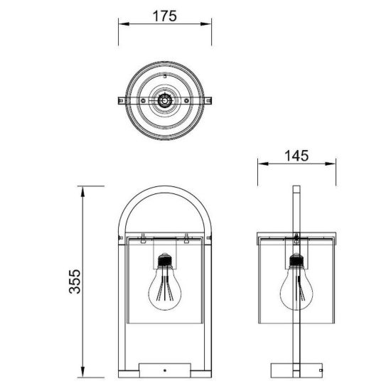 Lampioncino basso da esterno ip54 lanterna grigio scuro