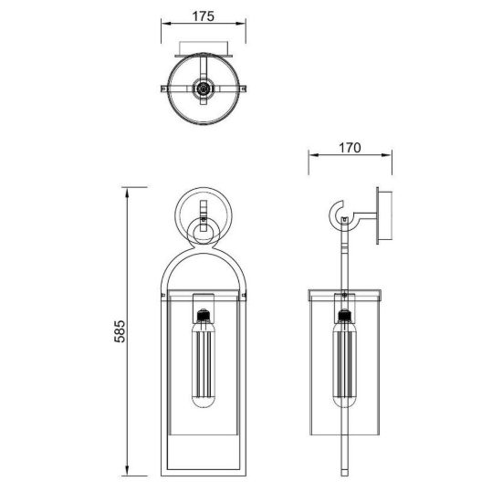 Applique per esterno ip54 lanterna antracite