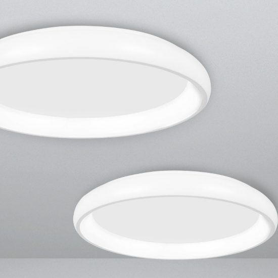 Plafoniera tonda led 32w 3000k per camera da letto moderna bianca sabbiata