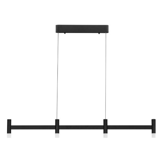 Lampadario a sospensione lineare a 4 luci led 17w 3000k dimmerabile per cucina nero sabbiato