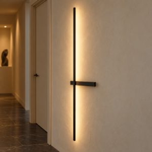 Applique da parete lineare a stelo grande led 5w cct 2700k 3000k 4000k per soggiorno nera