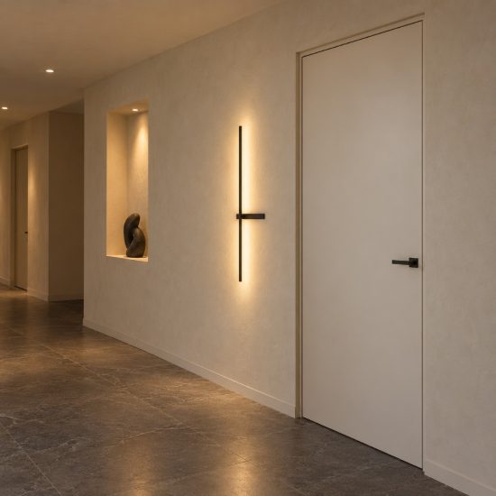 Applique da parete lineare a stelo grande led 5w cct 2700k 3000k 4000k per soggiorno nera