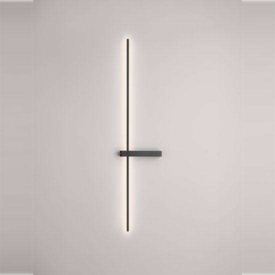 Applique da parete lineare a stelo grande led 5w cct 2700k 3000k 4000k per soggiorno nera