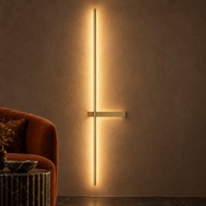 Applique da parete lineare a stelo grande led 5w cct 2700k 3000k 4000k per soggiorno oro ottone