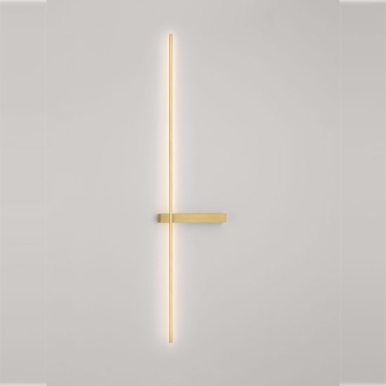 Applique da parete lineare a stelo grande led 5w cct 2700k 3000k 4000k per soggiorno oro ottone
