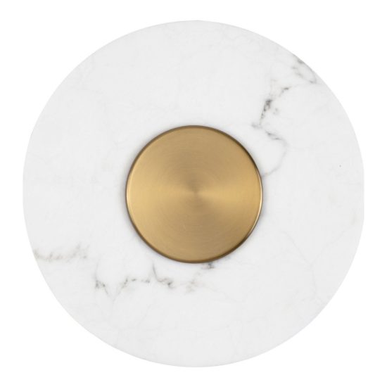 Applique da parete a disco led 8w 3000k per soggiorno alabastro artificiale e oro ottone