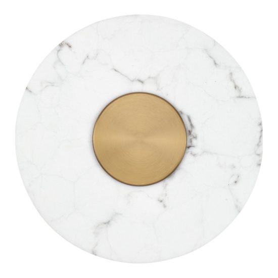 Applique da parete a disco led 10w 3000k per soggiorno alabastro artificiale e oro ottone