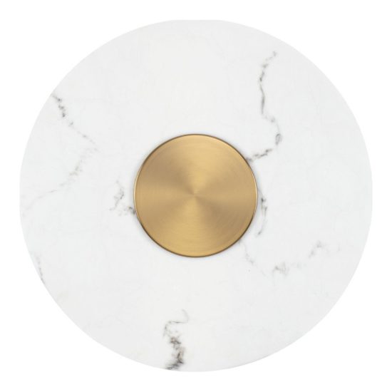Applique da parete a disco led 14w 3000k per soggiorno alabastro artificiale e oro ottone