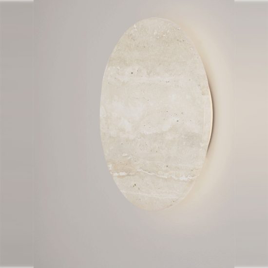 Applique da parete a disco led 12w 3000k per soggiorno moderna travertino naturale