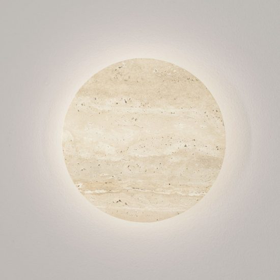 Applique da parete a disco led 12w 3000k per soggiorno moderna travertino naturale