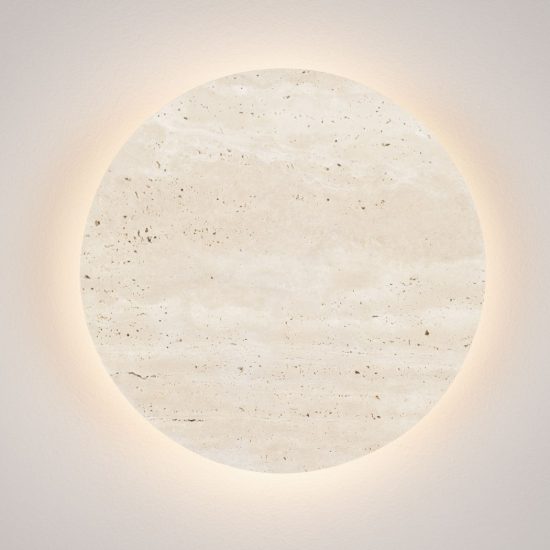 Applique da parete a disco led 14w 3000k per soggiorno moderna travertino naturale