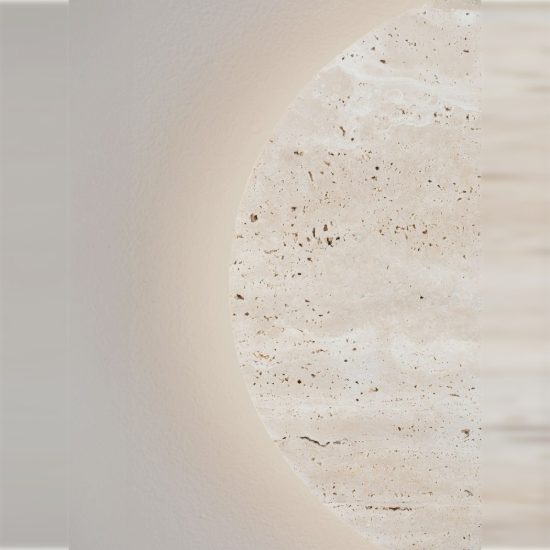 Applique da parete a disco led 14w 3000k per soggiorno moderna travertino naturale
