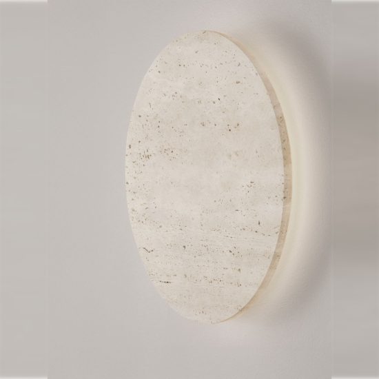 Applique da parete a disco led 14w 3000k per soggiorno moderna travertino naturale
