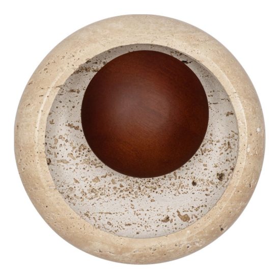 Applique da parete a disco piccola led 4w 3000k per soggiorno moderna travertino naturale e marrone