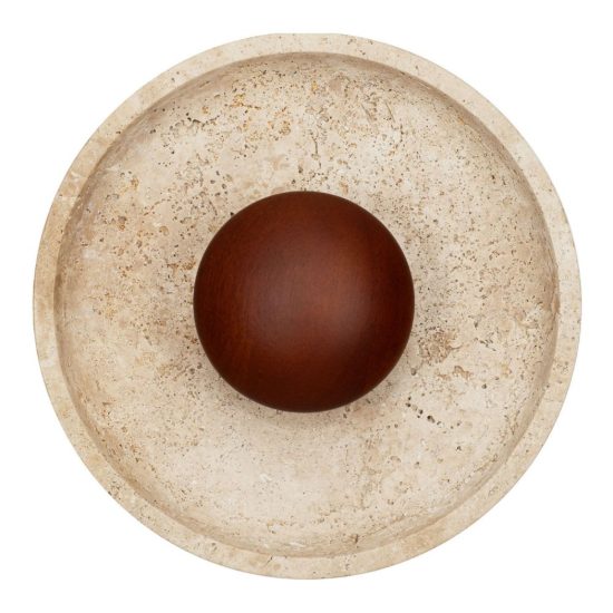 Applique da parete a disco grande led 4w 3000k per soggiorno moderna travertino naturale e marrone