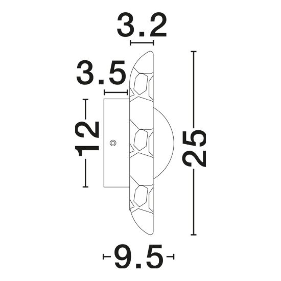 Applique da parete a disco grande led 4w 3000k per soggiorno moderna travertino naturale e marrone