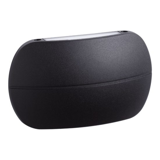 Applique da esterno ovale led 10w 3000k ip65 moderna nera sabbiata