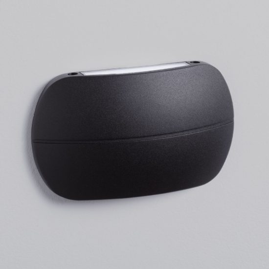 Applique da esterno ovale led 10w 3000k ip65 moderna nera sabbiata
