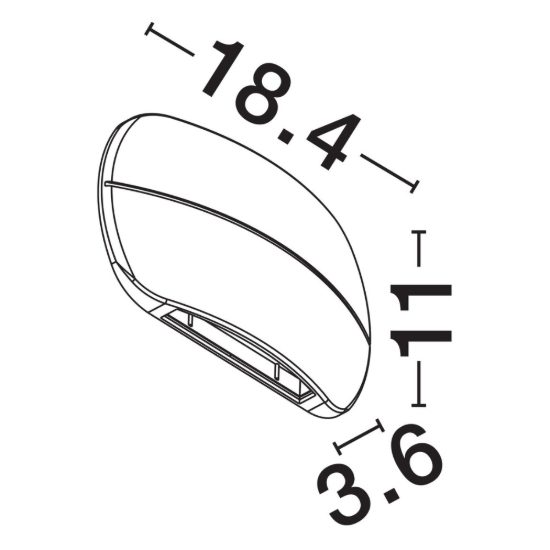 Applique da esterno ovale led 10w 3000k ip65 moderna nera sabbiata