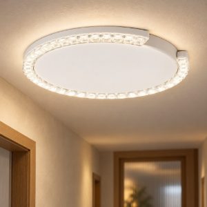 Plafoniera tonda ultrapiatta led 21w 3000k dimmerabile moderna bianca sabbiata