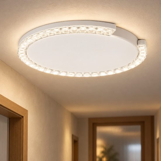 Plafoniera tonda ultrapiatta led 21w 3000k dimmerabile moderna bianca sabbiata