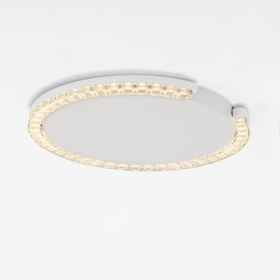 Plafoniera tonda ultrapiatta led 21w 3000k dimmerabile moderna bianca sabbiata