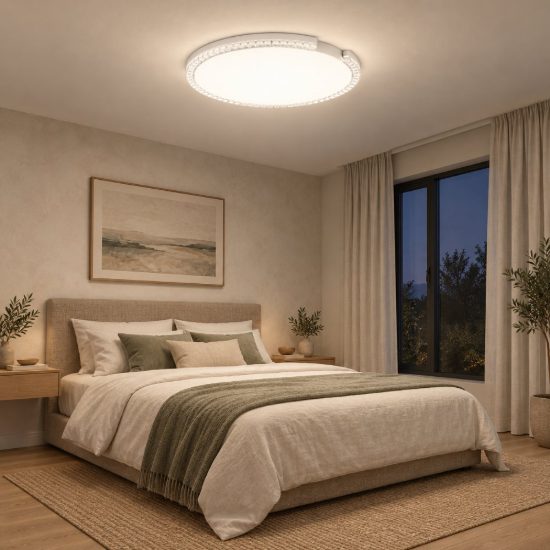 Plafoniera tonda ultrapiatta led 30w 3000k dimmerabile moderna bianca sabbiata